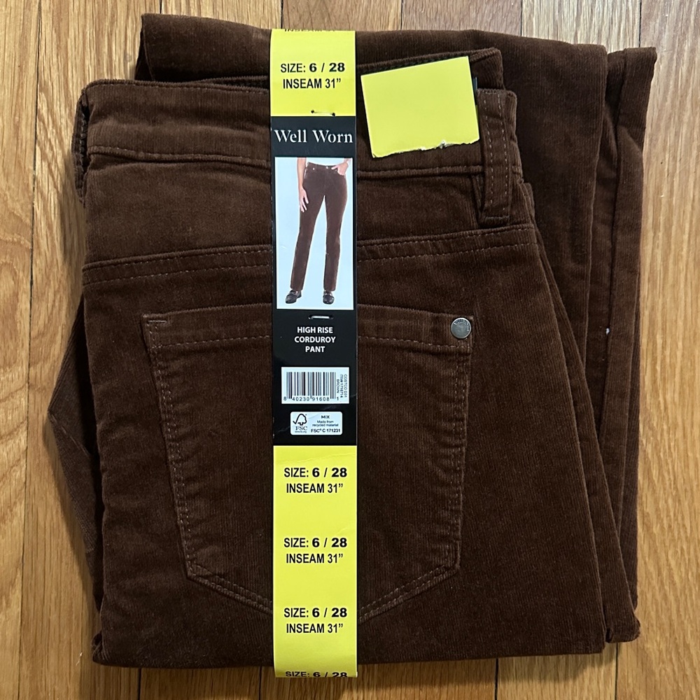 Well Worn Men's Dark Brown Corduroy Jeans